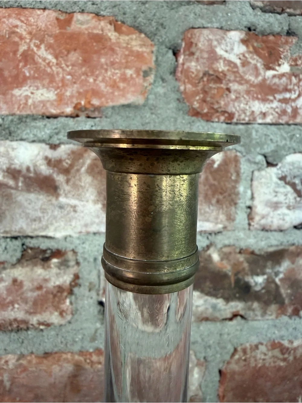 Vintage Brass Lucite Candlesticks Pair MCM Made in Hong Kong 9”